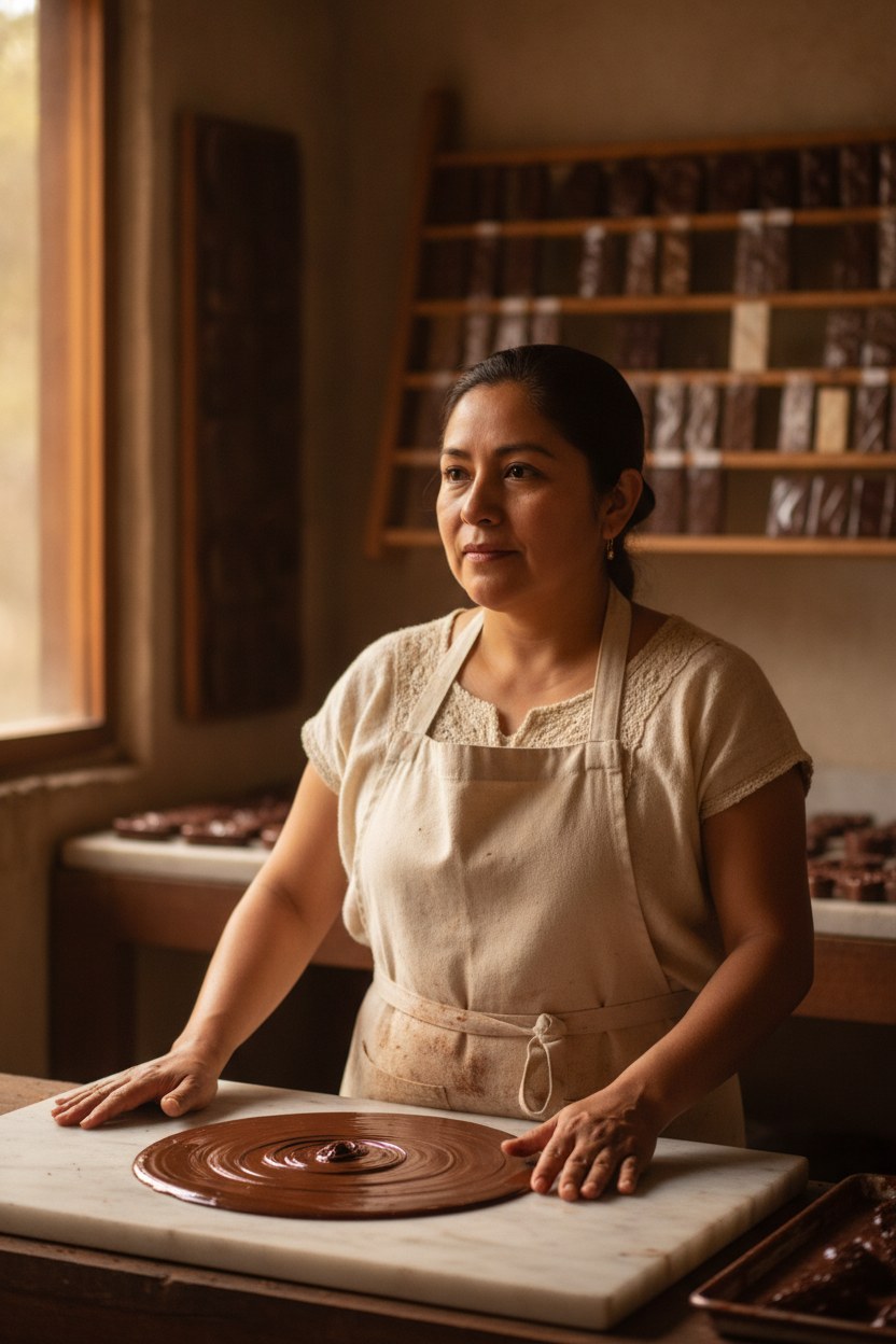 Marisol Chandomí Pérez, chocolatera y responsable del taller